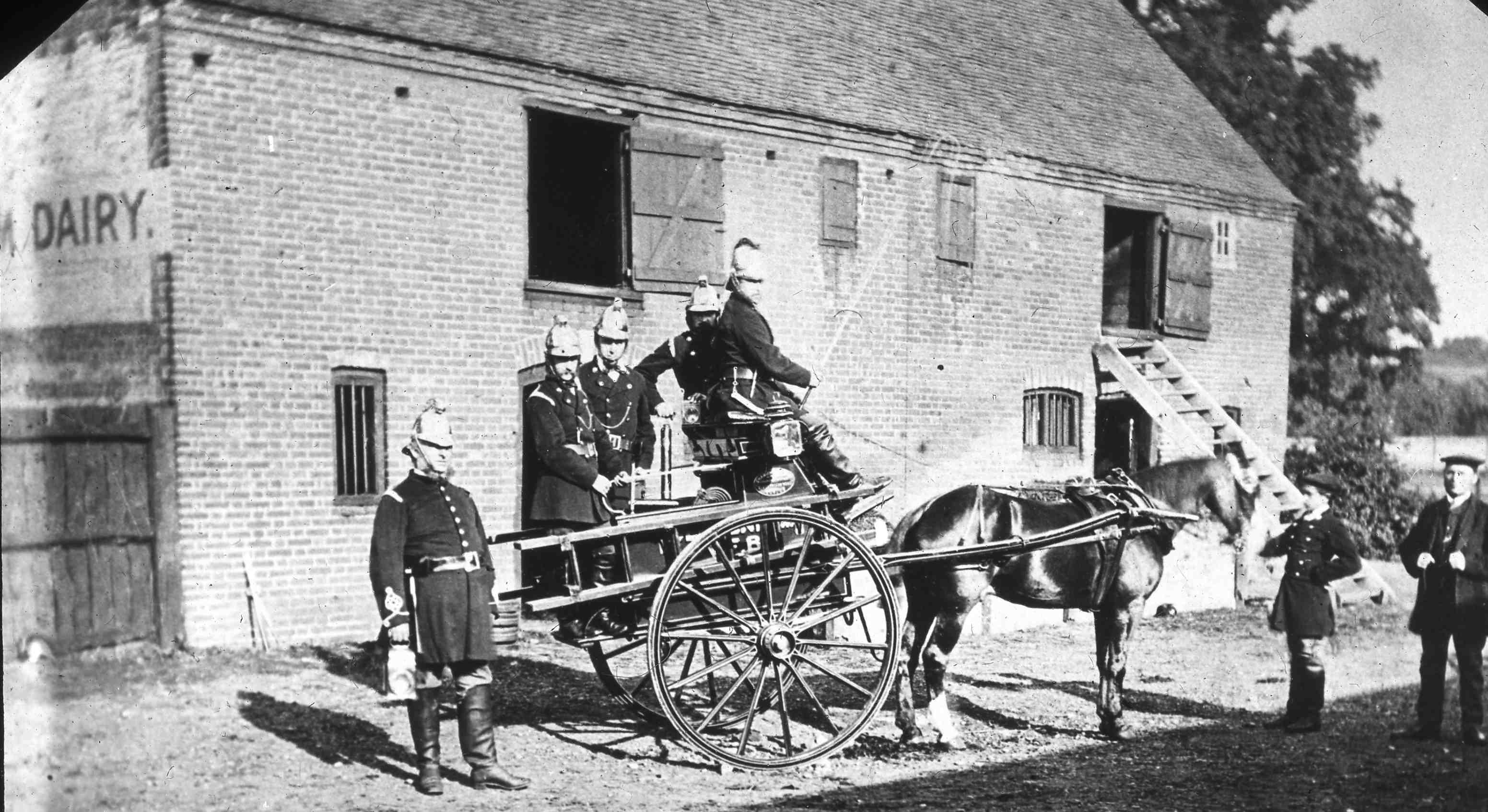 17, Beckenham Fire Brigade at Foxgrove Farm, c1875.jpg